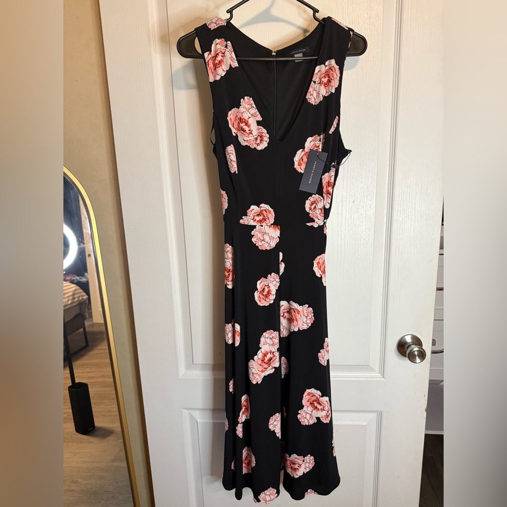 Tommy Hilfiger Black Dress with Pink Floral Design